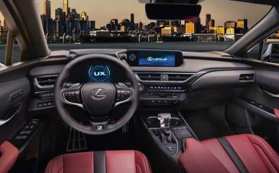 Imatge davantera interior del UX de Lexus