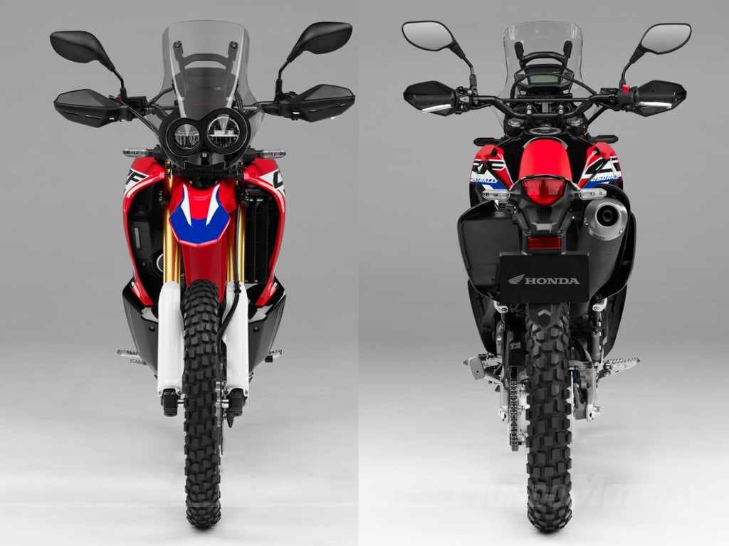 Frontal i posterior de la Honda CRF 250 Rally