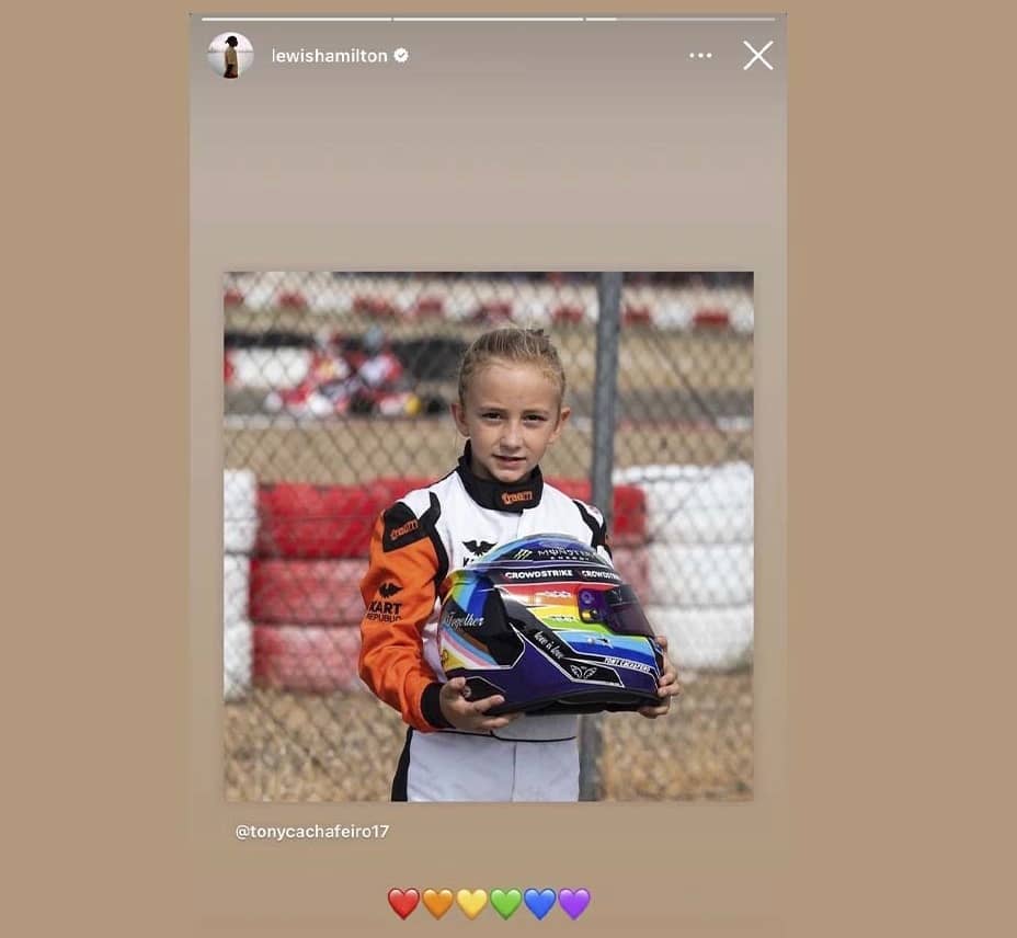 Lewis Hamilton penja una foto de Tony Cachafeiro a Instagram